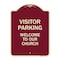 Signmission Visitor Parking Welcome to Our Church Heavy-Gauge Aluminum Sign, 24" x 18", BU-1824-22723 A-DES-BU-1824-22723 - alternate 1